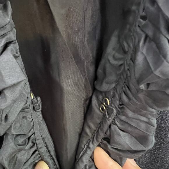 J Crew Womens Chimera Blazer Wool Silk Ruffle Trim Charcoal Gray Sz 4 office - Picture 8 of 13